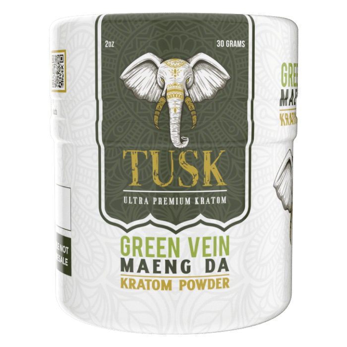 Tusk Green Vein Kratom Powder with 30 Grams Maeng Da Kratom