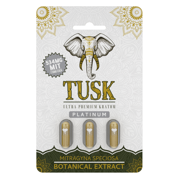 Tusk Platinum Kratom Extract Capsules with 178mg MIT each