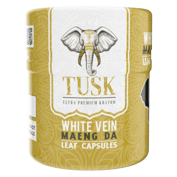 Tusk White Vein Kratom Capsules 30 Vegan Capsules With 500mg Maeng Da Kratom